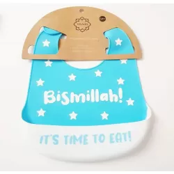 Perfect Gift 'Bismillah' Silicone Food Catcher Baby Bibs Features: 6 position fasteningFoldableDishwasher safeStainproofLightweight, high quality siliconeFood Safe / BPA free
