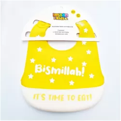 Perfect Gift 'Bismillah' Silicone Food Catcher Baby Bibs Features: 6 position fasteningFoldableDishwasher safeStainproofLightweight, high quality siliconeFood Safe / BPA free