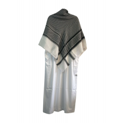 Perfect Gift Emirati Thobe with Matching Palestinian-style imamah – Traditional Elegance for Special Occasions Celebrate tradition in style with this classic Emirati thobe, thoughtfully designed for comfort and distinction. Ideal for special occasions, it comes with a matching Palestinian-style imamah to complete the look. Features:Long thobe with short sleeves – breathable and ideal for warm climatesLightly glazed polyester fabric – offers a soft sheen and refined textureCollar with press stud closure – for a neat, structured appearanceDecorative fabric buttons – add a touch of cultural eleganceTone-on-tone front topstitching – subtle yet sophisticated detailTwo side pockets – practical and discreetMatching Palestinian-style imamah (head wrap) – perfect for formal wear and special occasions Composition: 100% high-quality polyesterThis Emirati thobe and Palestinian-style imamah set is perfect for Eid, weddings, jummah, and special gatherings&mdash;combining cultural heritage with modern finess. ***Palestinian-style imamah sold separately&nbsp;