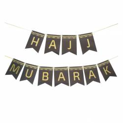 Islamic gifts Hajj Mubarak Pennant Shaped Bunting Banner - Hajj Mubarak Banner - Hajj Decoration - Hajj Celebration Decor - Islamic Celebration - Islamic Decor at Riwaya
