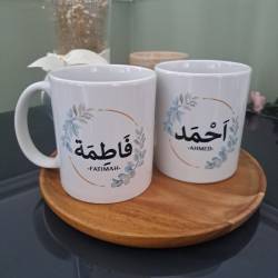 Islamic gifts  Personalised Wedding Mugs Arabic and English - Wedding Gifts - Islamic Gifts For Couples - Newly Wed Gift - Half His Deen Half Her Deen Gift - Nikkah Gifts - Muslim Couple Gift at Riwaya