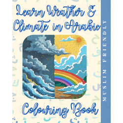 Perfect Gift  Immerse yourself in the beauty of the Arabic language through one of the most familiar and fun topics — weather and climate! This unique colouring book features pages filled with engaging weather and climate illustrations paired with Arabic vocabulary, designed to make language learning feel effortless and exciting for all ages. Inside the Book:All pages are designed without eyes or facial features, making them suitable for Muslims!Each weather-themed page includes:• The Arabic word with harakat for correct reading• Transliteration for easy pronunciation• English translation for understanding Features:• High-quality, single-sided pages to prevent bleed-through• A mix of simple and intricate designs to suit every skill level• Inspiring, meaningful, and Muslim-friendly patterns to spark creativity Additional Information:• Ideal for colouring with markers, crayons, or coloured pencils• Perfect for thoughtful gifts, homeschool lessons, or quiet reflection• A great way to build Arabic vocabulary in a fun, memorable way Celebrate spirituality, creativity, and the joy of language learning with this beautifully crafted colouring book. Designed for all ages and abilities, it’s the perfect way to unwind, build Arabic skills, and connect with the beautiful world Allah created — from rain and clouds to the blazing sun and gentle breeze. Follow our Instagram for more info: @barakahcolouring.co