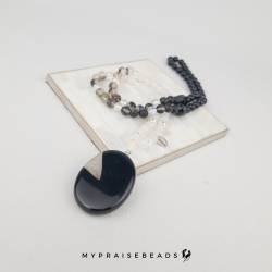 Islamic gifts  B&W Agate Tasbih - 99 Beads - Include Luxury Pouch and Gift Box - Muslim Prayer Beads - Islamic Gifts - Islamic Tasbihs - Muslim Tasbeeh - Luxury Tasbih - Luxury Prayer Beads at Riwaya