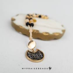 Islamic gifts  Trochus Shell & Matte Black Bracelet - 33 Beads - Include Luxury Pouch and Gift Box - Muslim Prayer Beads - Islamic Gifts - Islamic Tasbihs - Muslim Tasbeeh - Luxury Tasbih - Luxury Prayer Beads at Riwaya