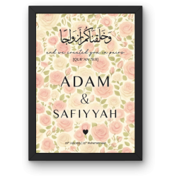 Perfect Gift Wedding Frame Gift Frame Size: Approx A5 Frame Type: Black/Plastic Personalise with names and date Can be hung on the wall and placed on a surface vertically and horizontally