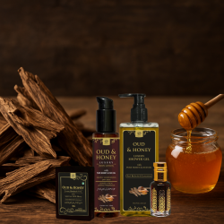 Islamic gifts  Mens Oud Honey Set - Include Honey Soap, Honey Lotion, Honey Shower Gel & Honey Oud - Sunnah Set - Islamic Sunnah Gift - Islamic Gift For Men, Husband, Father, or Brother - Nikkah Gift at Riwaya