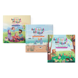 Perfect Gift Want your little one to grow up with the Qur’an in their heart?This beautifully illustrated hardcover set introduces three powerful verses from the Holy Qur’an through fun, engaging stories that children will want to hear again and again.Each book repeats one Qur’anic verse in Arabic throughout the story, helping little ones memorise and understand the verse effortlessly — just by listening! Through simple language and joyful storytelling, children absorb the meaning of each verse while connecting with core Islamic values like kindness, awe of Allah, and God-consciousness.What's Inside:Book 1: Join little Husna as she learns from Angel Asmaa how to be kind to her parents!Book 2: Angel Asmaa is taking Husna on a tour of the world. Join them as they see all the beautiful creations Allah (swt) has made and say:!فَتَبَارَكَ اللَّهُ أَحْسَنُ الْخَالِقِينَBook 3: Husna loves playing hide-and-seek! She can hide from her friends, but can she hide from Allah (swt)?They’ll repeat the verse, remember it, and naturally start to live its meaning, without even realising it!
