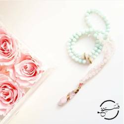 Islamic gifts  Rose Quartz & Amazonite Tasbih - Muslim Prayer Beads - 99 Beads Tasbih - Islamic Gifts at Riwaya