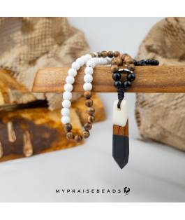 Islamic gifts  Retro Monochrome - Muslim Prayer Beads - 99 Beads Tasbih - Islamic Gifts at Riwaya