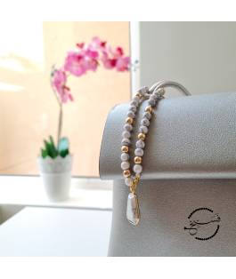 Islamic gifts  White & Gold Bag Charm - 33 Bead Tasbih - Muslim Prayer Beads - lslamic Gifts at Riwaya