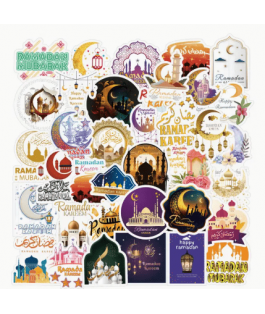 Perfect Gift Islamic Vinyl Stickers - Waterproof, Single Use Decals for Laptop, Water Bottle, Phone, Skateboard, Luggage, Guitar - Muslim Decorations, Diverse Shapes, for Ages 14+