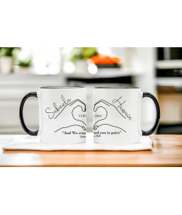 Islamic gifts  Personalised Handline we created you in pairs Mug - Set of 2 Mugs - Islamic Couple Gifts - Nikkah Gifts - Islamic Wedding Gifts at Riwaya