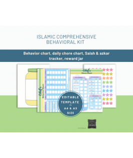 Perfect Gift Welcome and thanks for visiting us ⭐️ This product includes two PDF formats:**an A3 poster and A4 version.**This digital duo is comprehensive set of tools that will**nurture positive habits**Easily track progress**assign tasks**monitor activities**through a Behavior Chart, Daily Chore Chart, Salah and Azkar Tracker, while motivating with a rewarding star-based system.